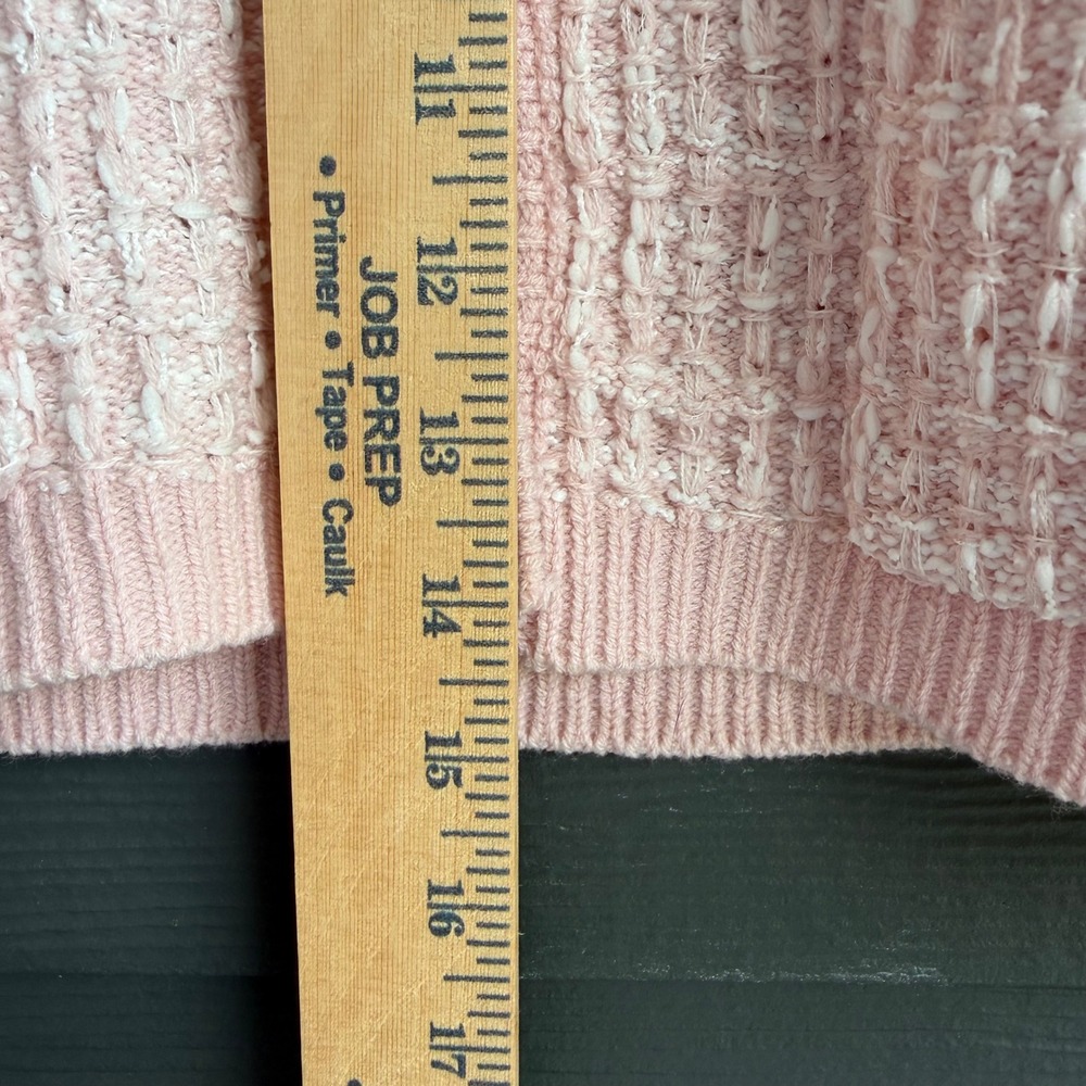 Francesca's Blue Rain Pearl Button Cropped Cardigan Sweater Pink NWT S - Picture 9 of 9